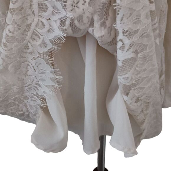 Taylor & Sage Peplum Top M Tunic Babydoll Lace Sheer Boho Regency Fairy Flowy. - Picture 4 of 16